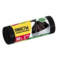 180л AV пакеты для садового и строительного мусора суперпрочные ПСД 5шт рулон черные 180л AV пакеты для садового и строительного мусора суперпрочные ПСД 5шт рулон черные